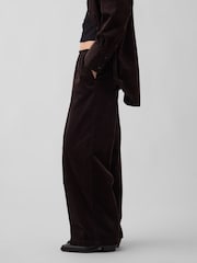 Tamsiai ruda - Gap Corduroy Easy Wide-Leg Trousers - 4 paveikslėlis iš 6