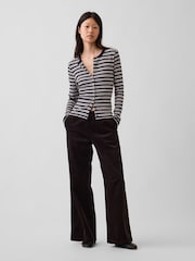 Tamsiai ruda - Gap Corduroy Easy Wide-Leg Trousers - 5 paveikslėlis iš 6