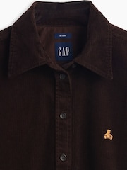 Tamsiai ruda - „Gap“ velveto dideli marškiniai - 4 paveikslėlis iš 5