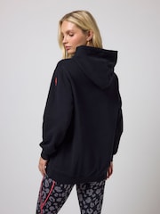 SCAMP & DUDE Black Longline Hoodie With Multi Bolt Logo - Image 2 of 4