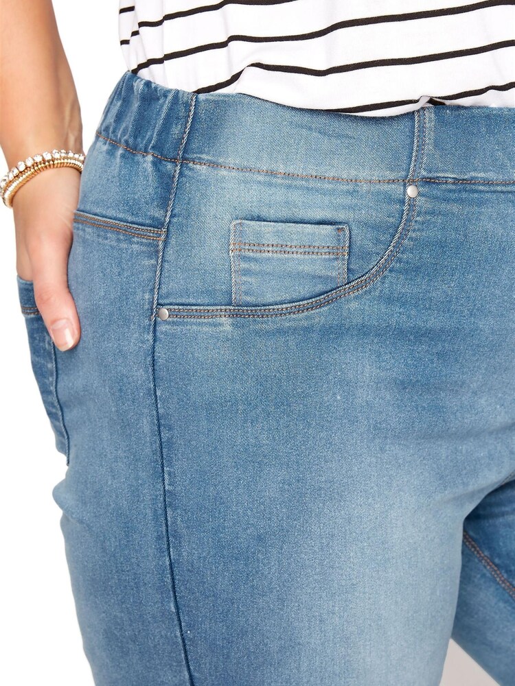 Yours Curve Blue Crop Jenny Jeggings - Image 3 of 3