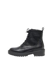 ONLY Black Faux Leather Lace Up Ankle Boot - Image 1 of 5