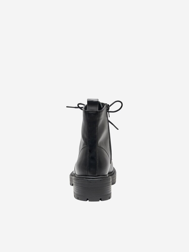 ONLY Black Faux Leather Lace Up Ankle Boot - Image 2 of 5