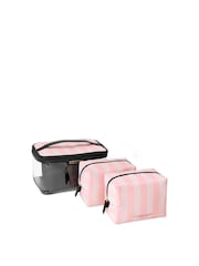 Victoria's Secret Pink Iconic Stripe 3 in 1 Makeup Bag - Image 1 of 4