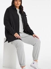 Simply Be Black Black Oversized Denim Shacket - Image 3 of 3