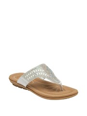 Lotus Footwear Silver Toe Thong Sandal - Image 1 of 4