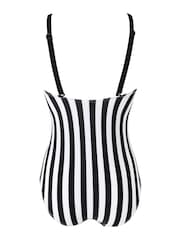 Pour Moi Black Stripe Panelled Control Swimsuit - Image 5 of 5