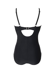 Pour Moi Black Lightly Padded Underwired Twist Front Control Swimsuit - Image 5 of 5