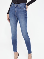 Lipsy Authentic Blue Petite Mid Rise Skinny Kate Jeans - Image 1 of 4