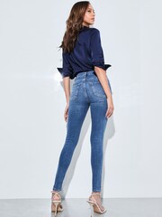Lipsy Authentic Blue Petite Mid Rise Skinny Kate Jeans - Image 2 of 4