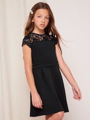 Lipsy Black Lace Yoke Dress - Image 1 of 4