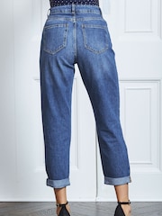 Sosandar Blue Tall Denim Girlfriend Jeans - Image 4 of 6