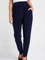 Roman Navy Jersey Stretch Harem Trousers - Image 1 of 4