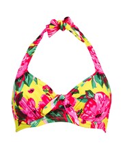 Pour Moi Yellow Heatwave Halter Underwired Top - Image 3 of 4