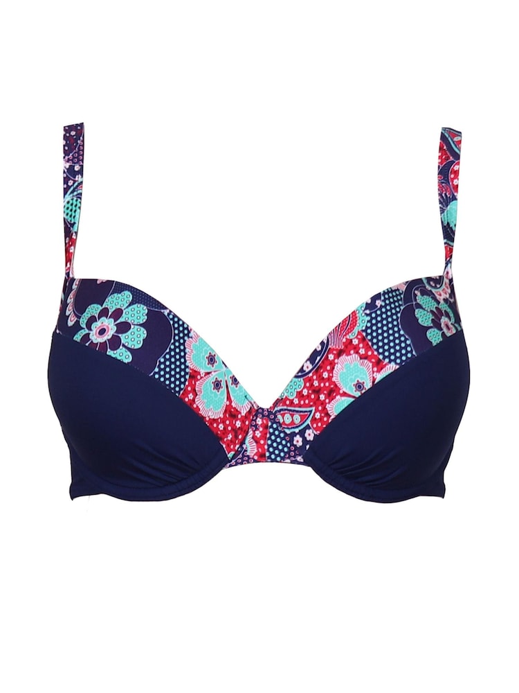 Pour Moi Navy Positano Lightly Padded Underwired Top - Image 1 of 1
