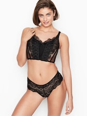 Victoria's Secret Black Lace Unlined Non Wired Corset Bra Top - Image 3 of 4