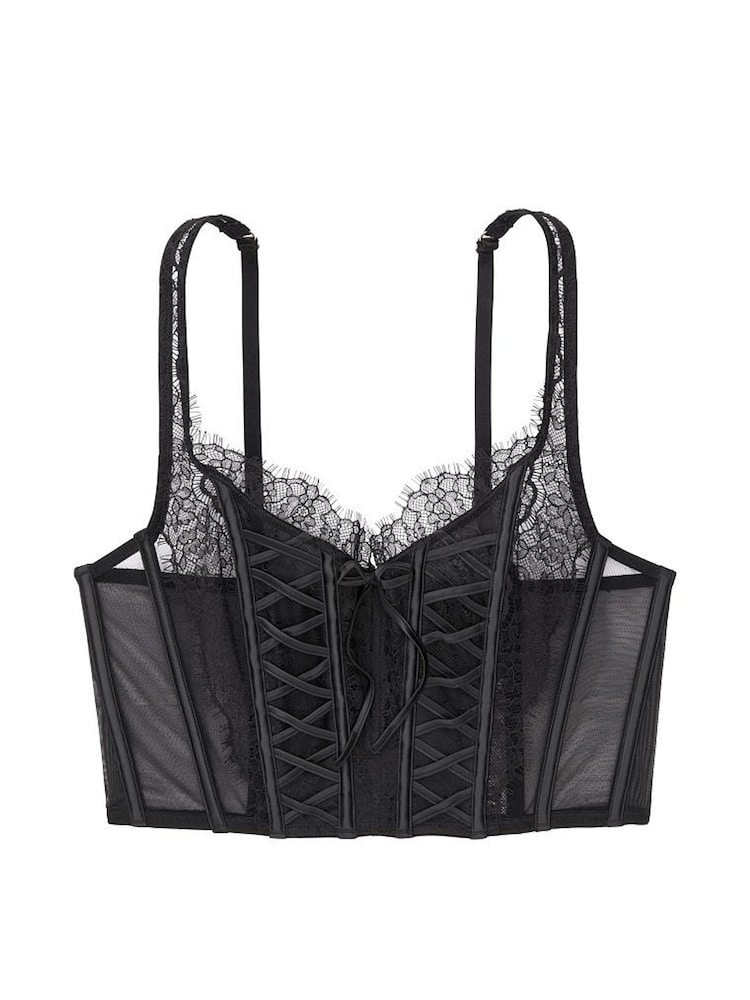 Victoria's Secret Black Lace Unlined Non Wired Corset Bra Top - Image 4 of 4