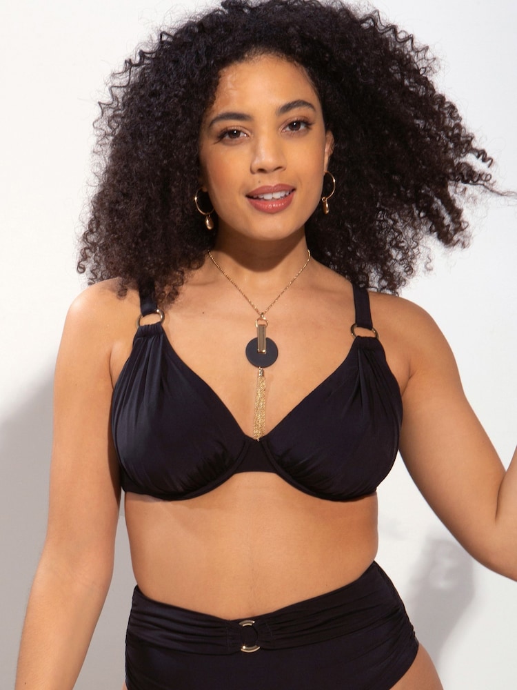 Pour Moi Black Non Padded Samoa Underwired Bikini Top - Image 1 of 5