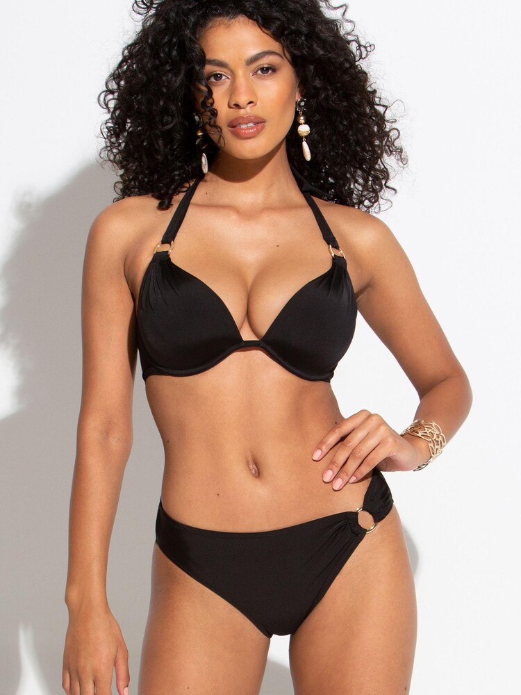 Pour Moi Black Samoa Ring Detail Bikini Bottom - Image 2 of 5