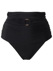 Schwarz - Pour Moi Samoa Figurformende Bikinihose mit hohem Bund - Bild 4 von 5