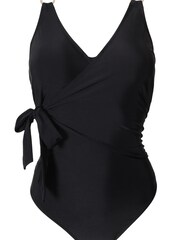 Pour Moi Black Samoa Wrap Over Control Swimsuit - Image 4 of 5
