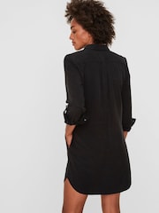 Vero Moda Black Lightweight Denim Shirt Dress - Image 2 of 3