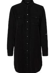 Vero Moda Black Lightweight Denim Shirt Dress - Image 3 of 3
