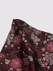 Antique Rogue Red Winter Floral Pocket Square - Image 2 of 2