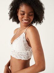 Victoria's Secret PINK Coconut White Lace Strappy Back Longline Bralette - Image 3 of 4