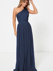 Anaya With Love Navy Blue Petite One Shoulder Maxi Dress - Image 1 of 4