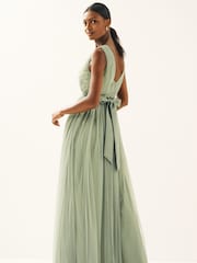 Anaya With Love Sage Green Petite Bow Back Wide Strap Maxi Dress - Image 3 of 3
