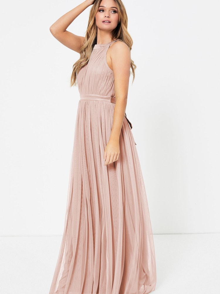 Anaya With Love Light Pink Petite Halter Maxi Dress - Image 1 of 4