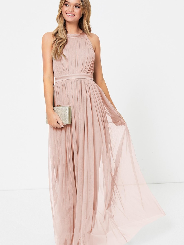 Anaya With Love Light Pink Petite Halter Maxi Dress - Image 2 of 4