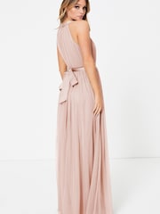 Anaya With Love Light Pink Petite Halter Maxi Dress - Image 3 of 4
