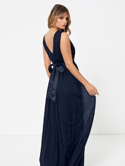 Anaya With Love Navy Blue Petite Bow Back Wide Strap Maxi Dress - Image 2 of 4