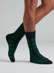 Loungeable Grey Men's 2 Pack Fairisle & Checked Socks - Image 4 of 4