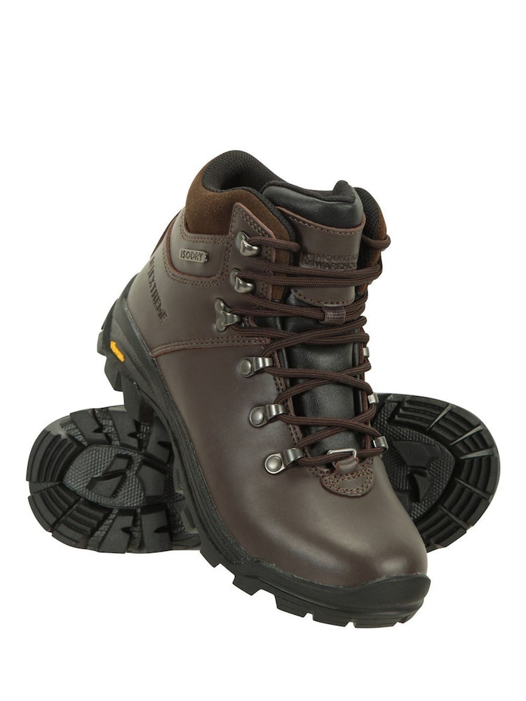 Mountain Warehouse Dark Brown Latitude Womens Waterproof, Vibram Sole Leather Hiking Walking Boots - Image 1 of 4