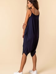 Roman Navy Cropped V-Neck Hareem Jumpsuit - Image 2 of 4
