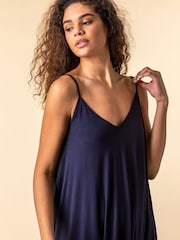 Roman Navy Cropped V-Neck Hareem Jumpsuit - Image 3 of 4