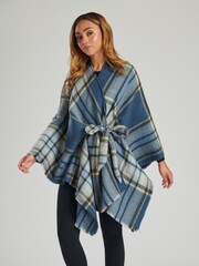 South Beach Blue Check Belted Waist Wrap - Image 2 of 4