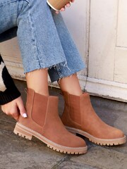 Linzi Brown Roman Classic Pull On Casual Chelsea Boot - Image 1 of 4
