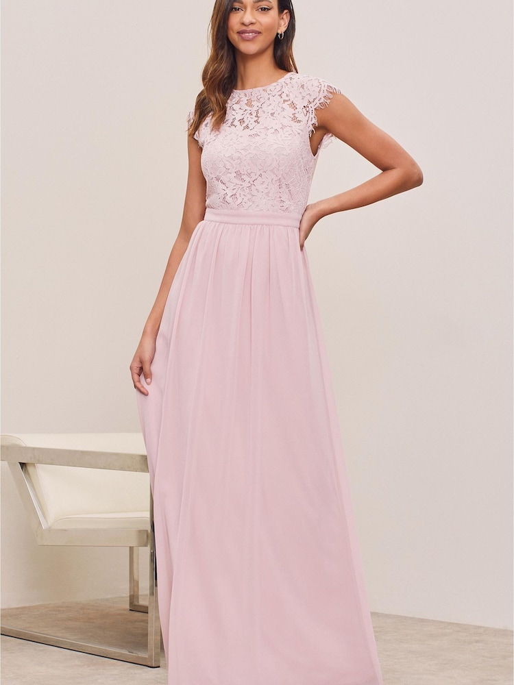 Lipsy Pink Lace Top Bridesmaid Maxi Dress - Image 1 of 4 Lipsy Pink Lace Top Bridesmaid Maxi Dress - Image 1 of 4