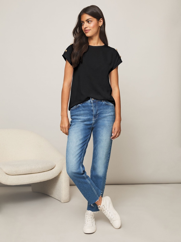 Lipsy Black Round Neck T-Shirt - Image 3 of 4