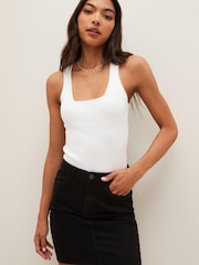 NOISY MAY Black Callie High Waist Fitted Denim Skirt - Image 1 of 7