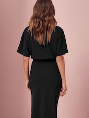 Lipsy Black Kimono Belted Midi Dress - Image 2 of 4