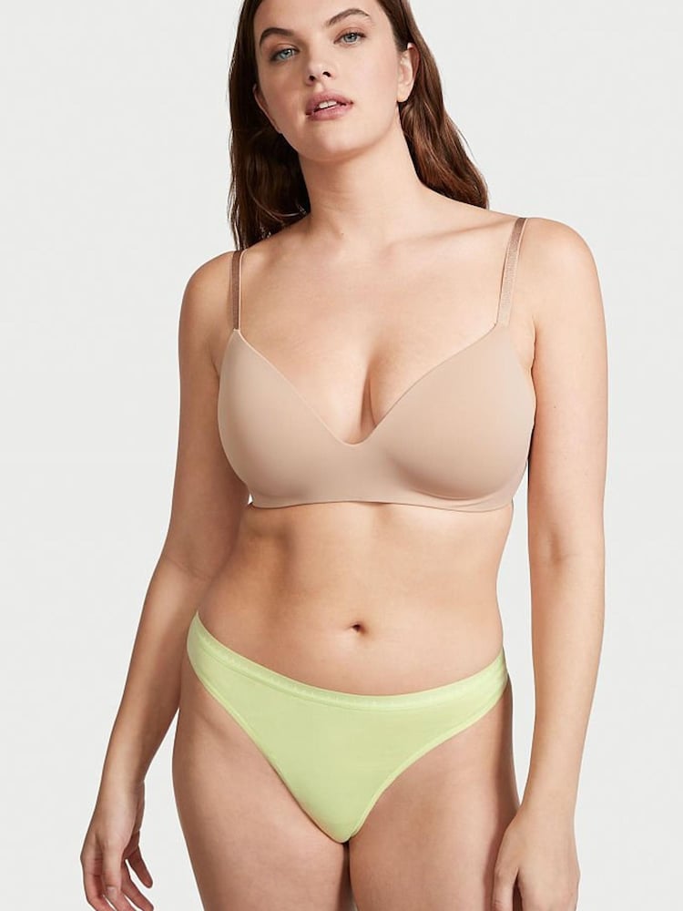 Victoria's Secret Iced Olive Green Cotton Thong Knickers - Image 1 of 3 Victoria's Secret Iced Olive Green Cotton Thong Knickers - Image 1 of 3
