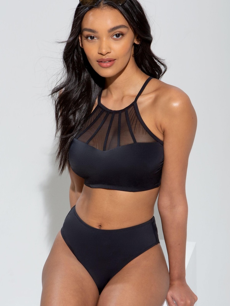 Noir - Pour Moi Space High Neck Underwired Cami Top - Image 3 of 5