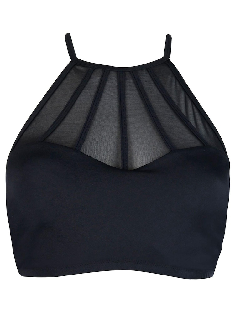 Noir - Pour Moi Space High Neck Underwired Cami Top - Image 4 of 5