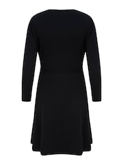 Pour Moi Black Bella Slinky Long Sleeve Tea Dress - Image 5 of 5