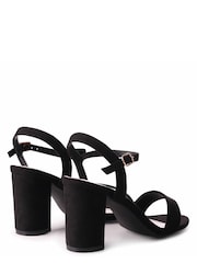 Linzi Black Skyline Faux Suede Open Back Barely There Block Heeled Sandal - Image 4 of 4